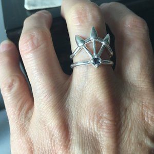 Pamela Love Sterling silver "beam ring"  with iolite